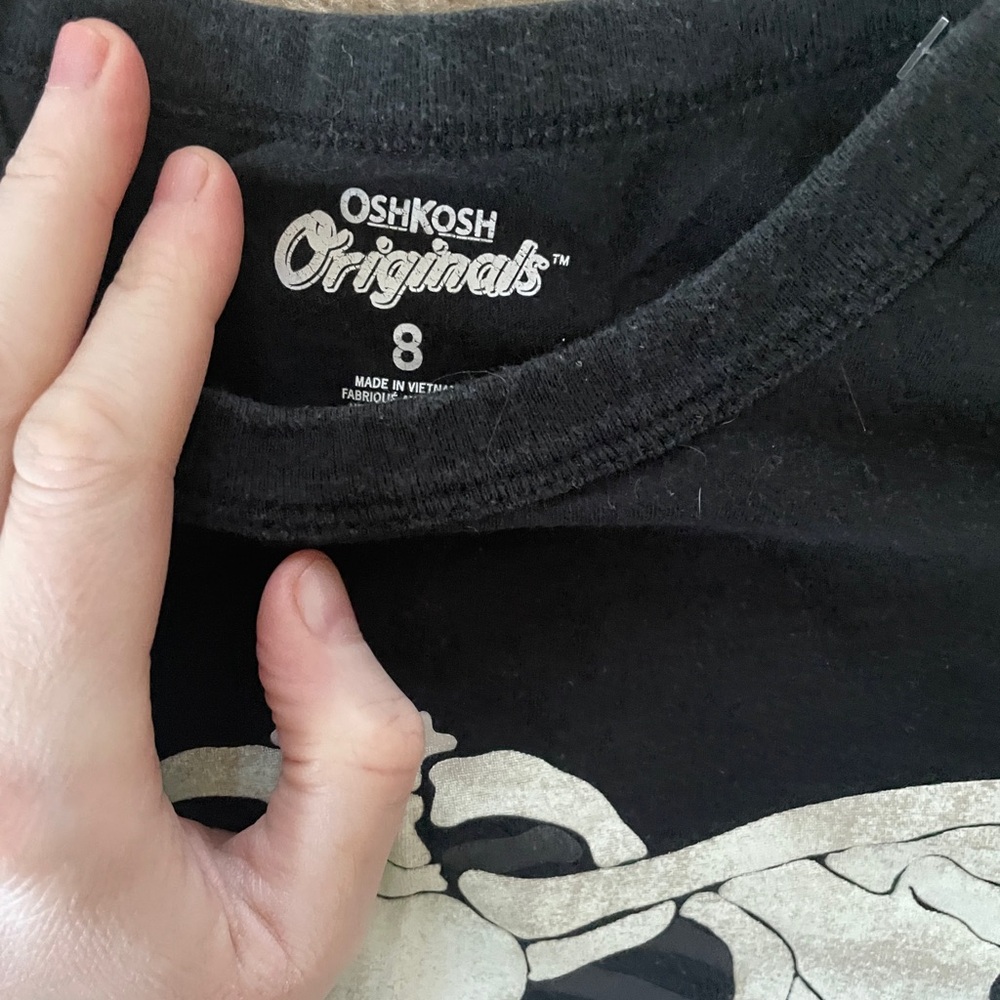 Kids Osh Kosh Black Skeleton Long Sleeve Shirt Size 8 - Picture 4 of 4